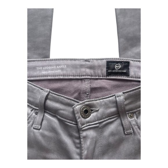 AG Adriano Goldschmied Women's Gray Skinny Lamb Leather Denim Jeans Size 26 - Picture 8 of 13